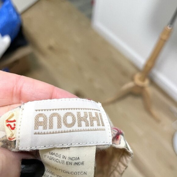 Vintage ANOKHI Floral Tunic Dress Short Sleeve Hippie Boho Gypsy size Medium - Picture 8 of 11